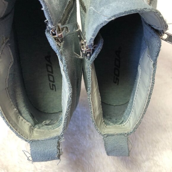 Soda Taylor Hidden Wedge Sole Ankle Heel Booties Side Zipper Shoes Size 8 - Picture 6 of 10